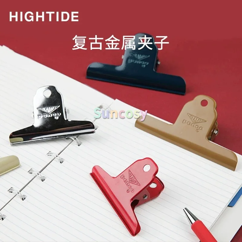 하이타이드 펜코 일본 빈티지 메탈 컬러풀 클립 오거나이저 책 문서 및 간 창의적인 문구류 책상 액세서리