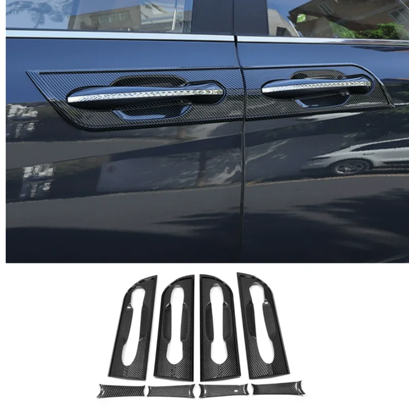 

For Hyundai Custo 2021 2022 Car Styling ABS Chrome Car Door Handle Catch Protection Cap Cover Trim Carbon Fiber Look