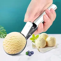 1pc Premium Stainless Steel Ice Cream Scoop with Trigger Watermelon Dessert Scoop Perfect for Frozen Yogurt Gelatos Sundaes 1