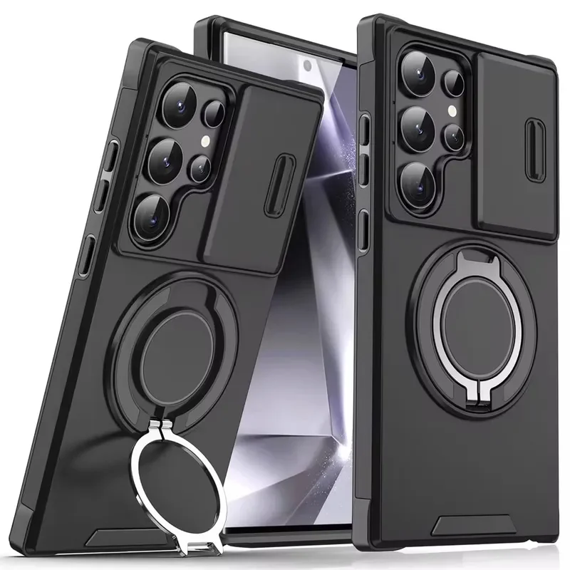 Versatile Slide Camera Case with 360-Degree Rotating Kickstand Cover