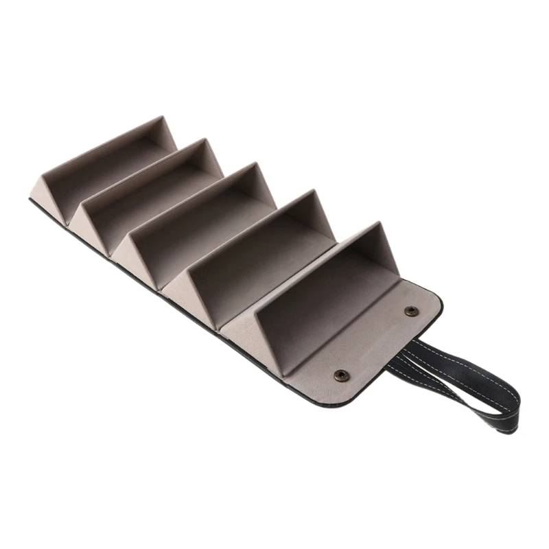 5-Slot Travel Multiple Leather Sunglasses for Case Foldable Eyeglasses Storage