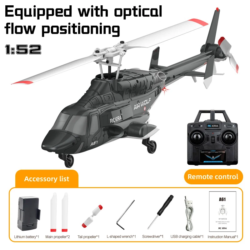 2025 RC ERA New A61 RC 1/52 Simulation Airwolf 4-channel 6-axis