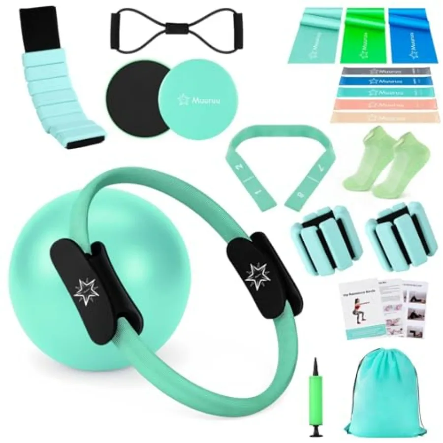 Equipment Kit Home Workout, Pilates Ring And Ball Set For Women, 14'' Magic Circle Essentials Accessories Kit, Wris_voghion.com