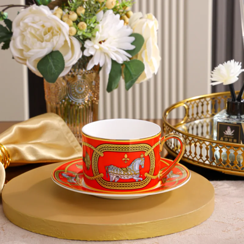 HERMES Mosaique Au 24 Tea Cup Saucer Tableware 2 set Gold Dinnerware Coffee