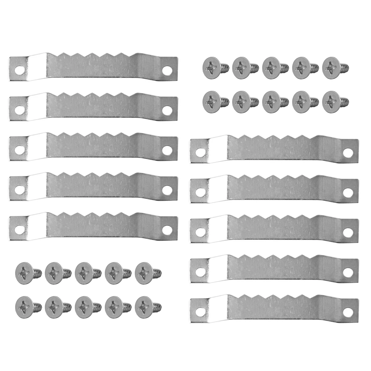 Description Picture 5 of item10pcs Sawtooth Picture Hangers Photo Oil Painting Mirror Frame Saw Tooth Hanging Hooks Fasteners with Screws Silver Metal