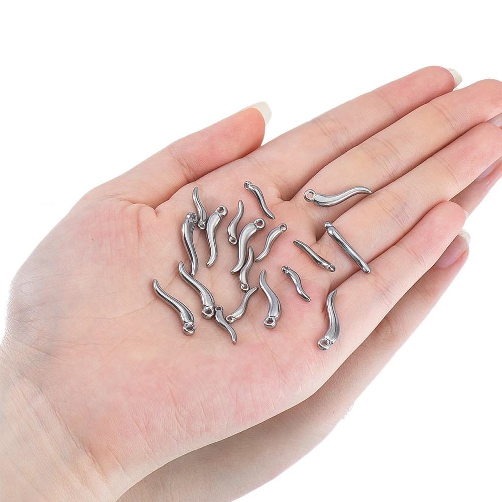 2 Stück 5 Stück Edelstahl Pfeffer Charms mit Naturstein Chili Ohrringe Anhänger für Halsketten DIY Schmuckherstellung Zubehör Bulk – Detail 11