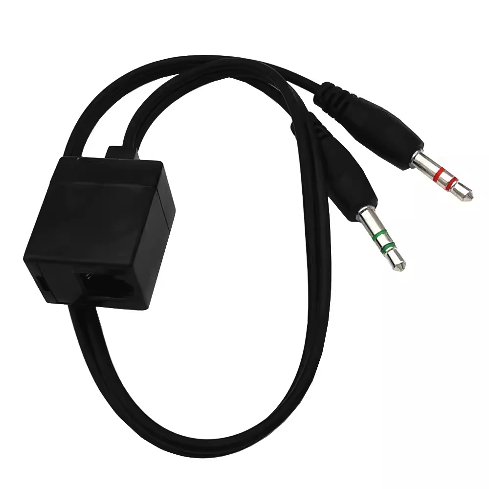 PC 컴퓨터 헤드셋 시스코 전화 장치용 듀얼 오디오 잭, 암-수 RJ9 RJ45 플러그 어댑터 컨버터 케이블, 3.5mm, 2.5mm