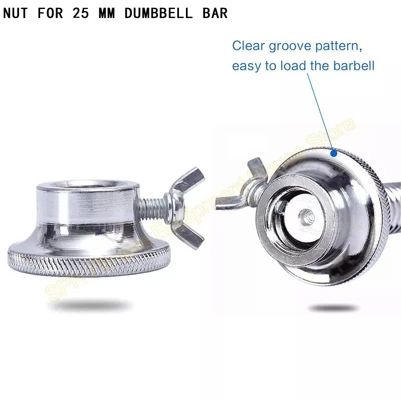 30 35 40 45cm Electroplate Dumbbell Bars Nuts Standard Threaded 25mm Home Dumbbell Handle Gym Fitness Durable Exercise Bars