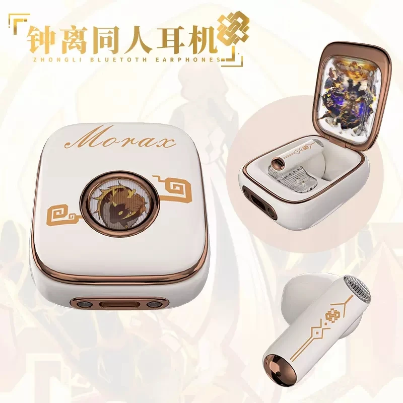 

Anime Genshin Impact Zhongli Cosplay In-ear Wireless Earphone Touch Control Bluetooth Headphones Student Comic Gift