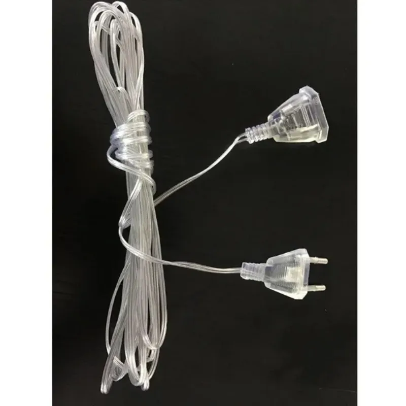 Power Extension Cable 1 Pc 3M/5M EU Plug Transparent Led Light String Extension Cord for Party String Light