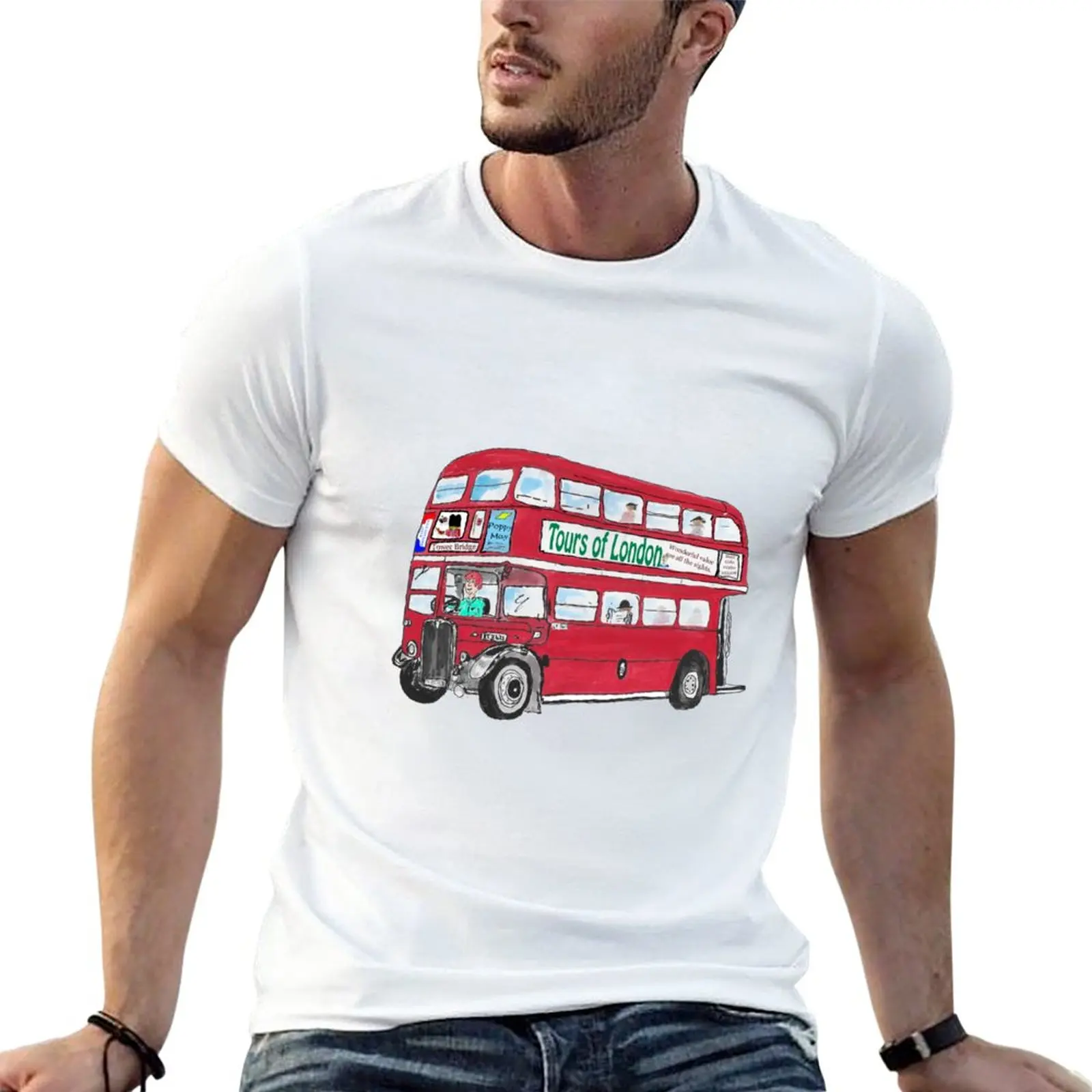 

New London Bus T-Shirt plain t-shirt Tee shirt oversized t shirt men