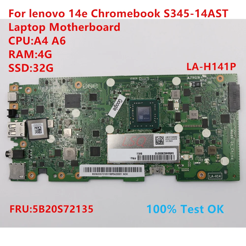 LA H141P For lenovo 14e Chromebook S345 14AST Laptop Motherboard With 