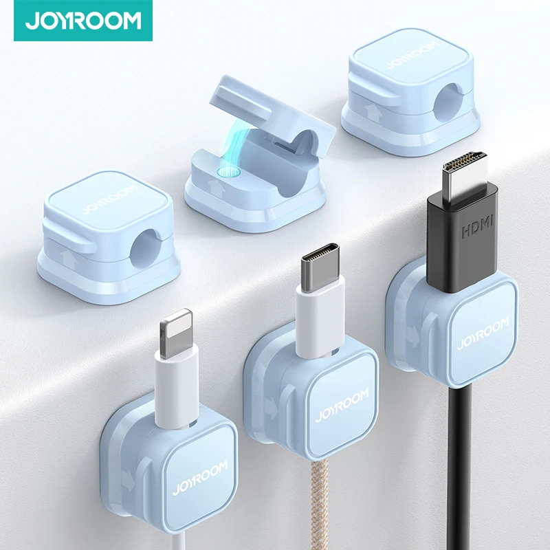 Joyroom Colorful Magnetic Cable Clip Cable Adjustable Cord Holder Under Desk Cable Management Wire Keeper Cable Organizer Holder