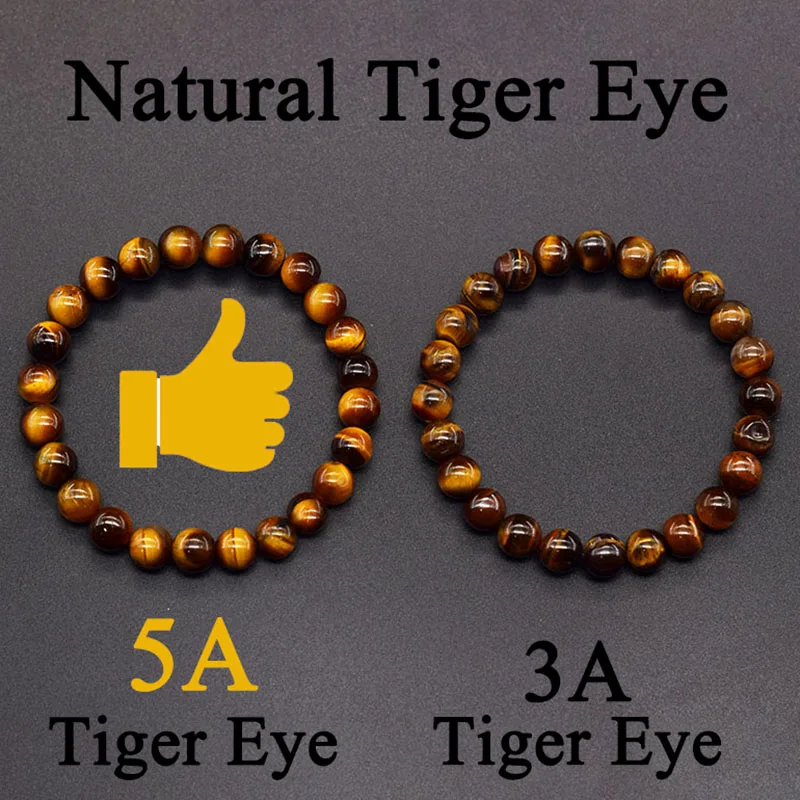 5A Natural Tiger Eye Beads Bracciale Uomo Donna Real Original Stone Bead Crystal Realizzato Con Gioielli In Pietra Naturale Per Le Donne All'Ingrosso