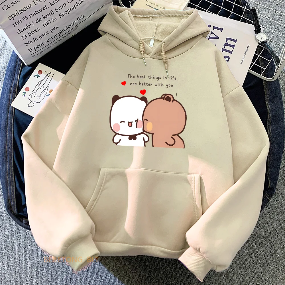 

Panda Bear Bubu Dudu Love Heart Sweatshirts Women/Men Clothing Casual Long Sleeve Kawaii Printing Pullovers for Winter Fleece