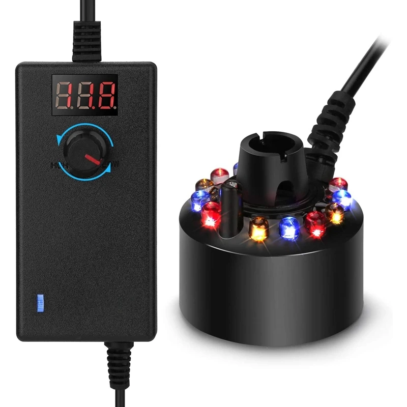 Mist Maker Fogger Water Fountain Pond Fog Machine Atomizer Air Humidifier Haloween Smoke Machine Black Us Plug 1