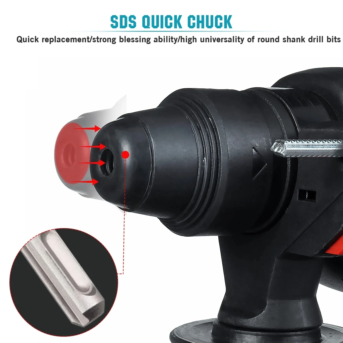 Electric Goddess Cordless Electric Impact Drill Electric Hammer Multifunctional Rotary Electric Pick 26mm for Makita 18V Battery 4