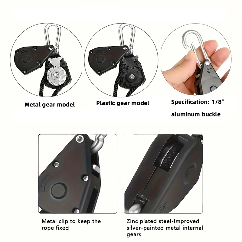 4mm * 4m Camping Zelt Zurrgurt Seil Spanner Befestigungs Riemenscheibe Ratsche Kleiderbügel Markise Seil Haken Baldachin schnalle Seil Anziehen Werkzeug – Detail 5