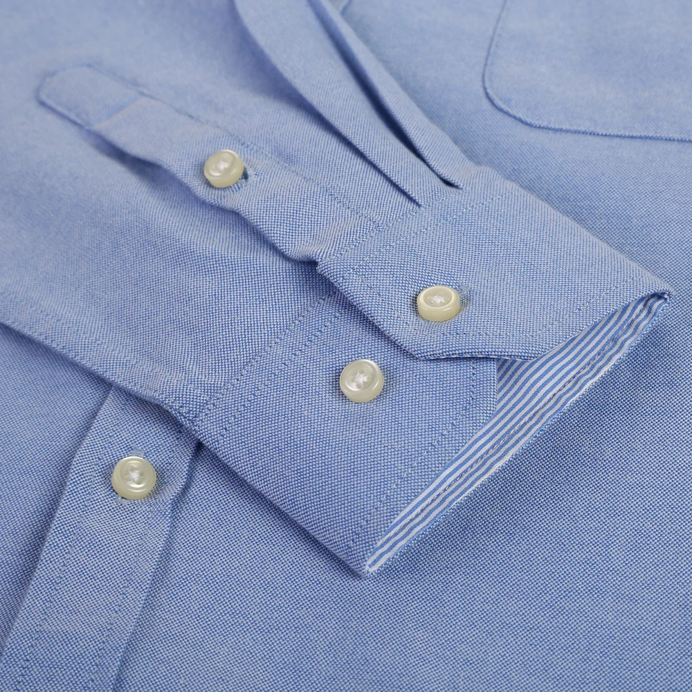 Men's Regular-Fit Long-Sleeve Sturdy Oxford Tops Shirt Plaid Stripe Embroidered Pocket Button-down Casual Versatile Dress Shirts