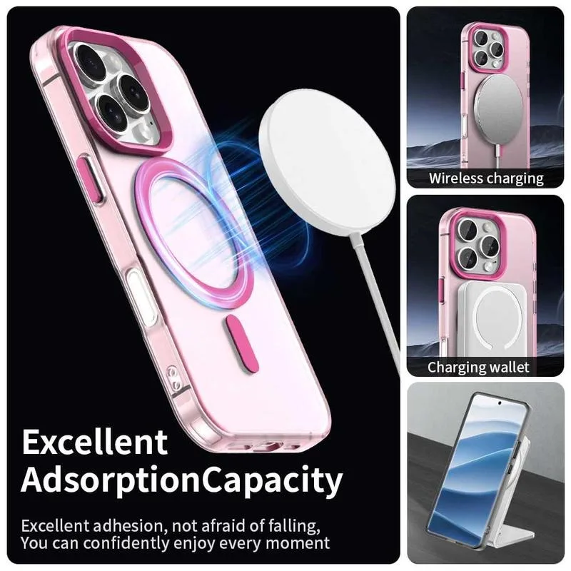 Luxury Magnetic Frosted Military-Grade Protective Case with Camera Frame and Magsafe Compatibility