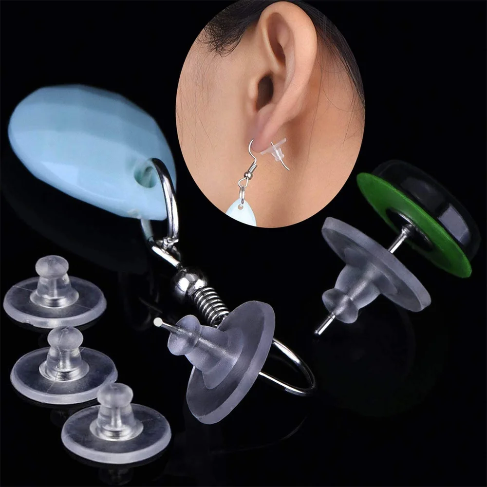 100/200/500 stücke Silikon Gummi Ohrring Unterstützung Ersatz Für DIY Stud Haken Ohrringe Schmuck Materialien Erkenntnisse Machen Liefert – Detail 3