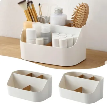 Desk Storage Box Office Supplies Box Makeup Cosmetic Desktop Organizer Plastic Storage Dividing Box for Office Living Room 1