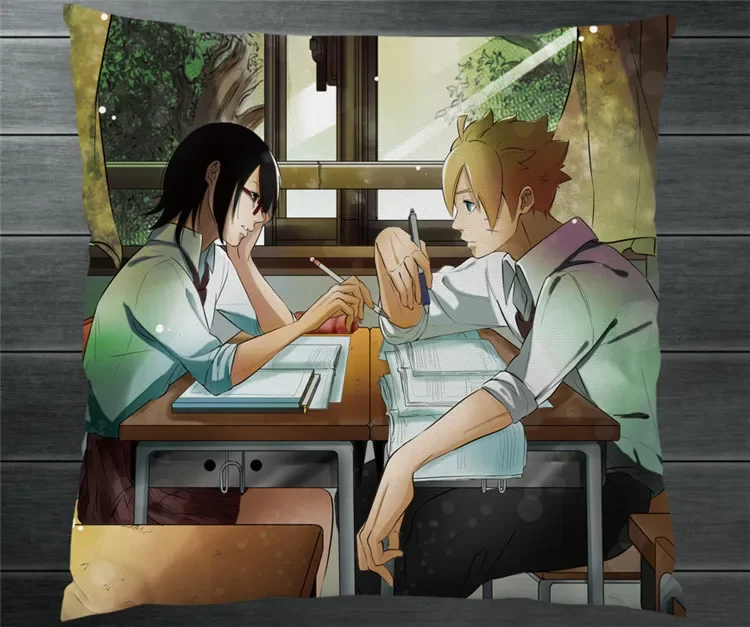 Anime Uzumaki Boruto Uchiha Sarada Two Side Pillowcases 45x45cm Pillow Cushion Case Cover Cosplay Car/bed/sofa Decor P8