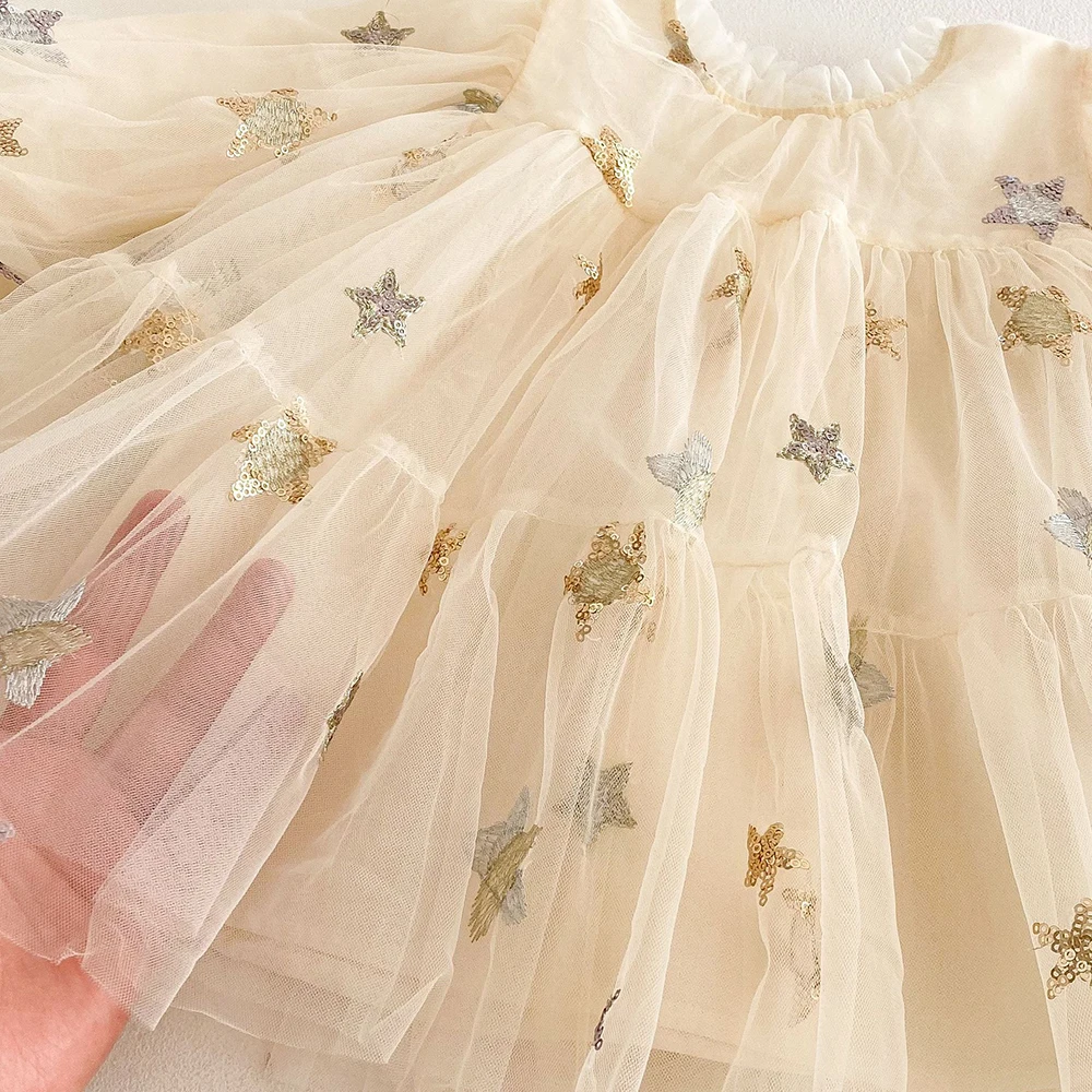 Girls Star Mesh Spring Dress Casual Fashion Clothing
