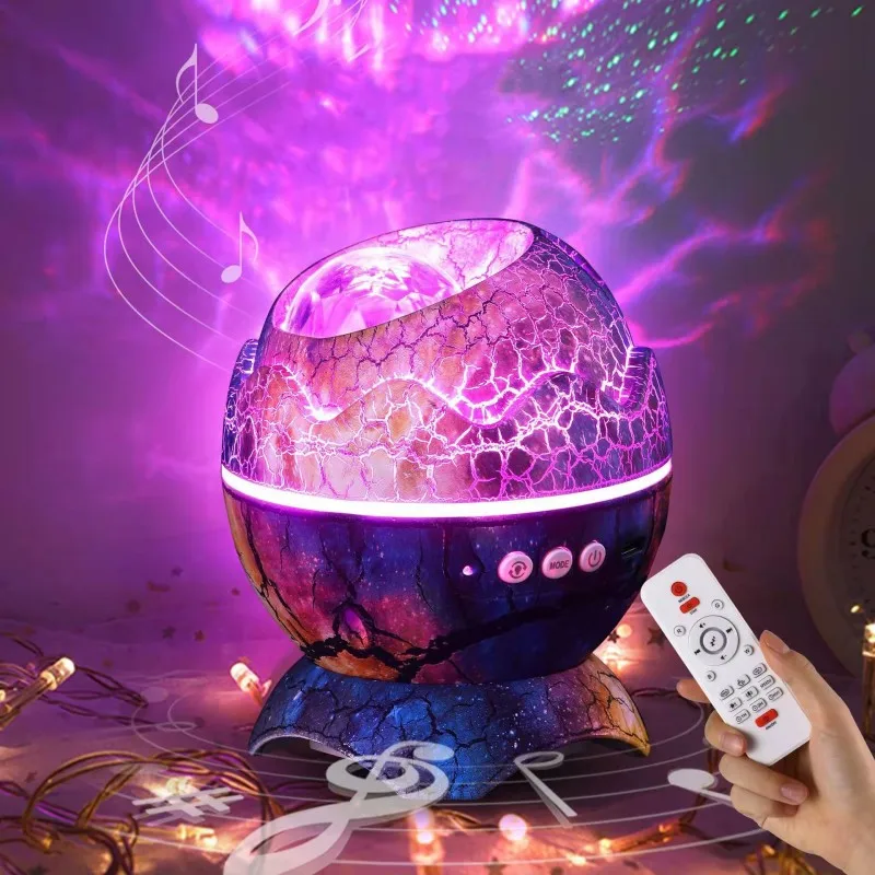 

Dinosaur Egg Shell Galaxy Projector Starry Sky Night Light Bluetooth-Speakers LED Nebula Lamp Cute Gaming Room Decor Kids Gift