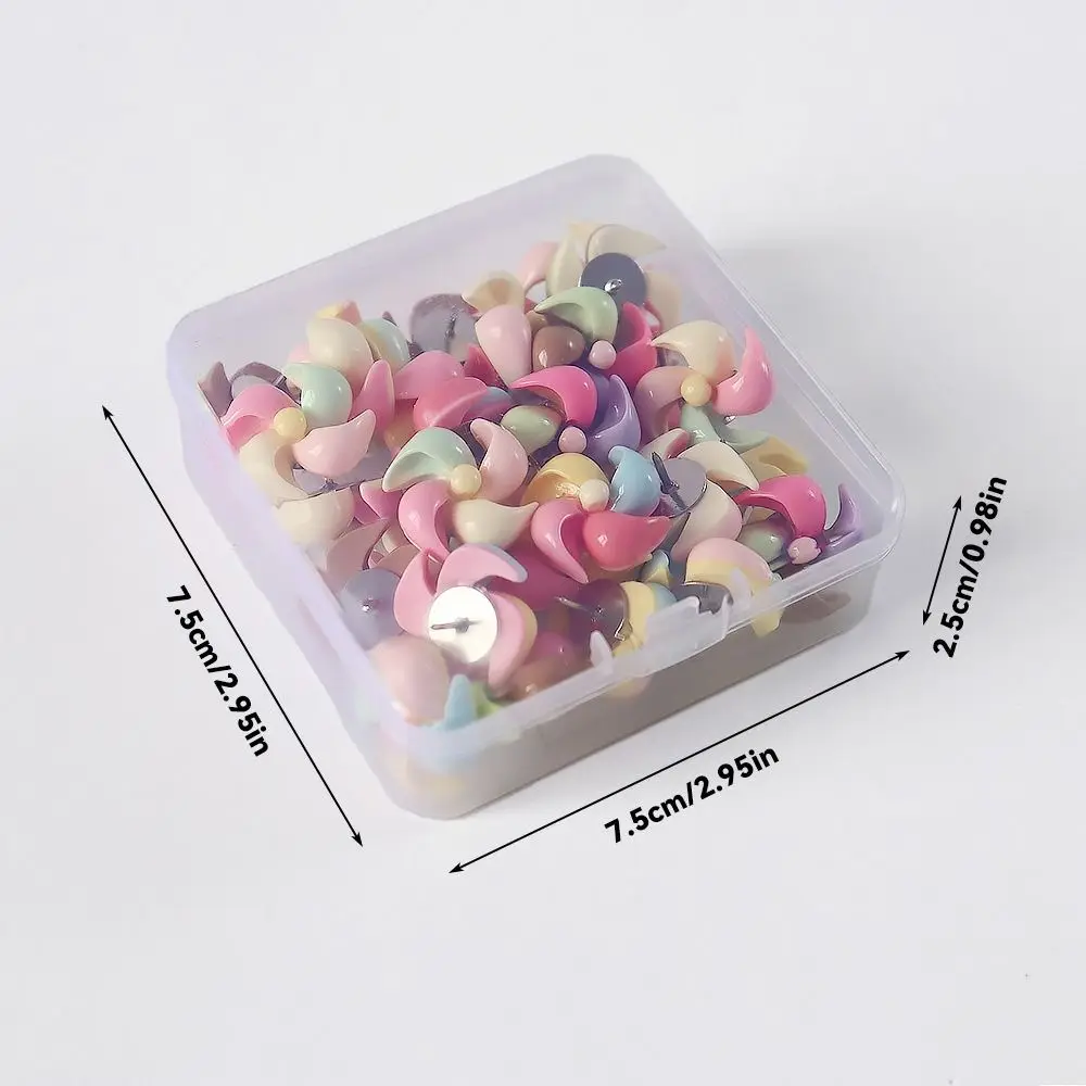 10/20/30Pcs 크리 에이 티브 풍차 모양의 푸시핀 DIY 3D 컬러 풍차 푸시핀 상자 포함 귀여운 엄지 손톱 사무실 학교 용품