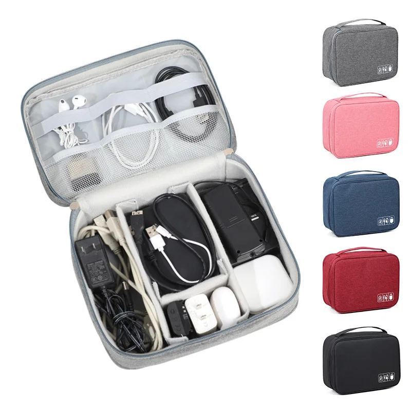 

Digital Data Cable Storage Bag Portable Multifunctional Hard Disk USB Charger Organizer Pack Electronic Accessory Storage Bag