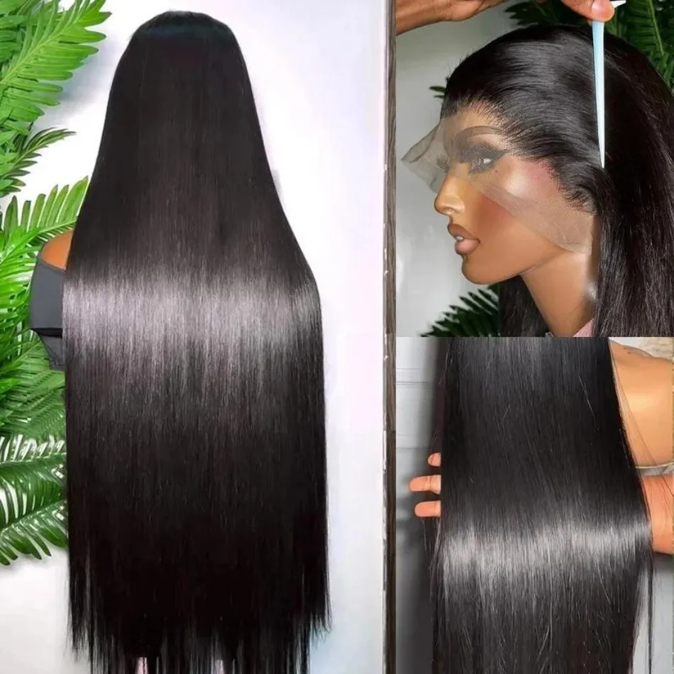 Straight Human Hair Wigs 100%Human Hair Quality 13X6 Hd Lace Frontal Wigs Natural Color 13X4 Brazilian Wigs Original 30 40 Inch