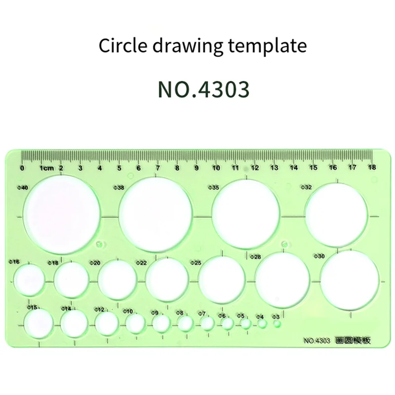 ALIM-4Pcs 드로잉 도면 도구 용 원형 템플릿 기하학적 원형 원형 및 타원형 스텐실 거푸집 눈금자 측정 도구