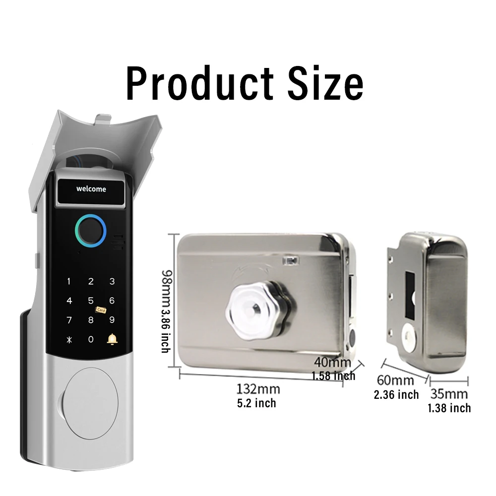 Intercom Face Recognition Tuya Wifi Fingerprint Code RFID Card Smart Lock with D