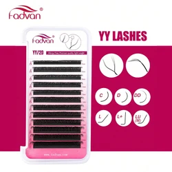 FADVAN YY Shape Natural Soft Brazilian Eyelash Extensions - Faux Mink 2D Premade Volume Fans - Dd