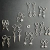 Boucles d'oreilles Punk Grunge Rock à rivets, chaîne, Cool, mode géométrique, goutte d'eau, gothique, breloque esthétique, bijoux, accessoires Hip Hop
