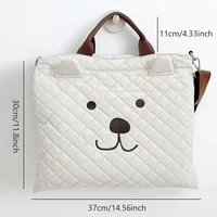 Diaper Bags Large Capacity Cartoon Bear Cotton Portable Travel Maternity Mommy Bag Women Handbag 2