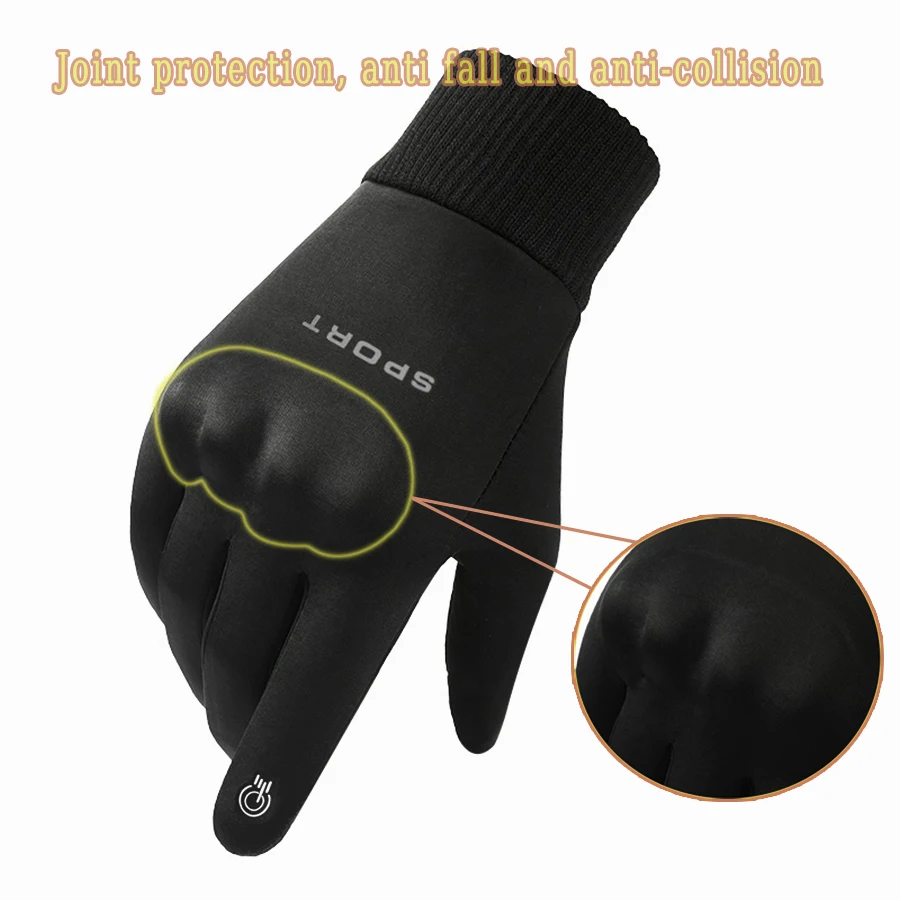 1 Pair Winter Thickend Warm All Finger Touch Screen Waterproof Gloves for Cycling Outdoor Work Lightweight Thermal Running 3