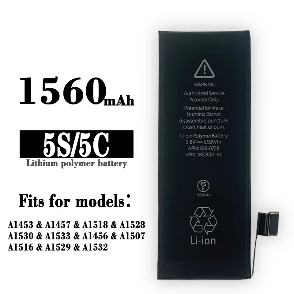 AFSONGOO Battery For IPhone 5S/5C(4), Upgraded Battery Replacement Compatible With IPhone 5S/5C A1456, A1507, A1516, A1529, A1532 With Professional Repair Tools Kit