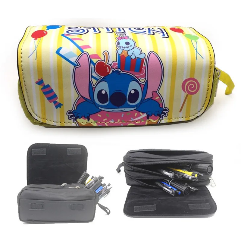 double layer zipper estudante papelaria storage bag aprendizagem presente 04