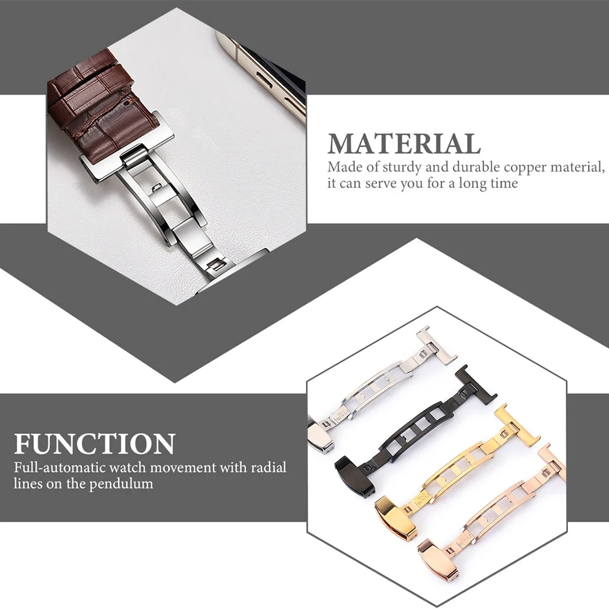 Stainless Steel Butterfly Clasp Deployment Buckle