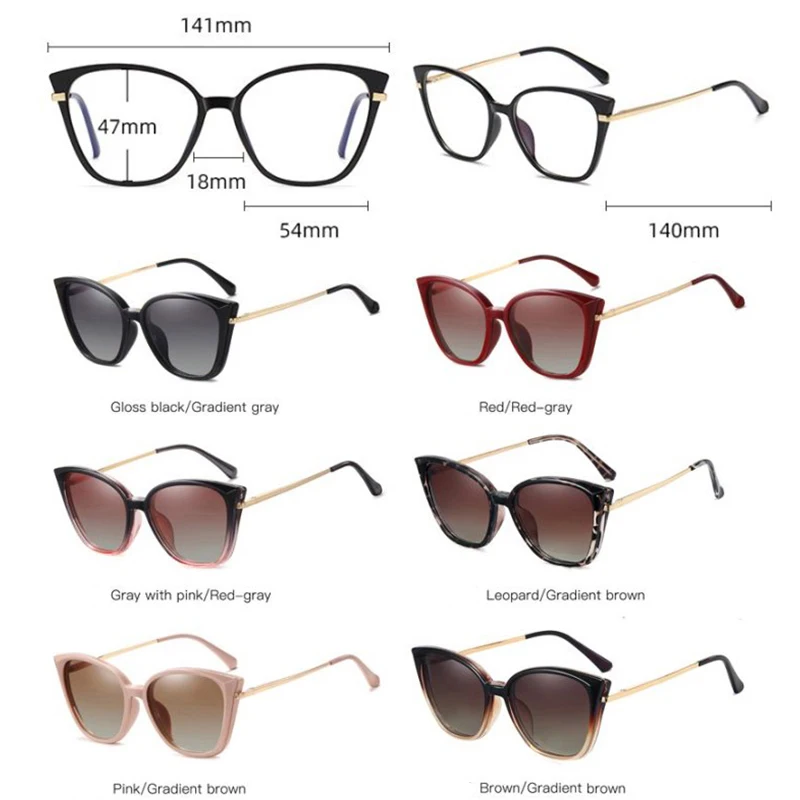 Anti Blue Light Glasses Frames Polarized Magnetic Clip Women