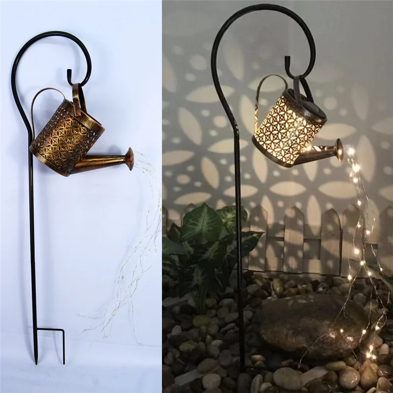 LED Solar Watering Can Light Hanging Kettle Lantern Light Outdoor Waterproof Villa Path Lawn Yard Garden Decoration Lamp