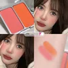 Two-tone Blush Powder Palette Natural Matte Brighten Skin Blusher Milk Peach Pink Purple Apricot Rubor Rouge Korean Dupes Makeup 3