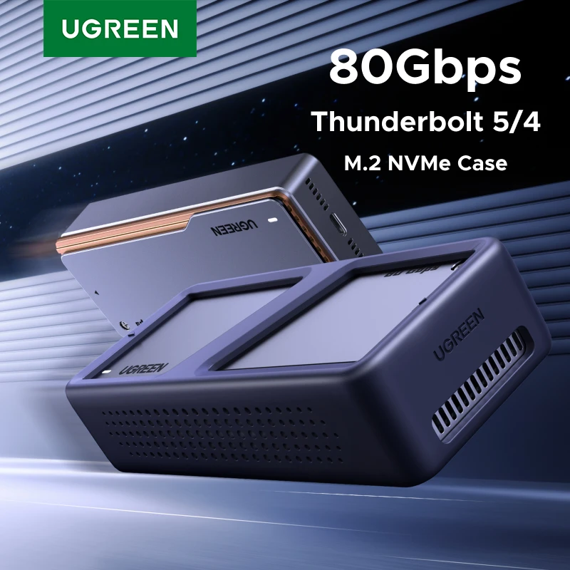 UGREEN 80Gbps M.2 NVMe SSD Enclosure with Cooling Fan Compatible