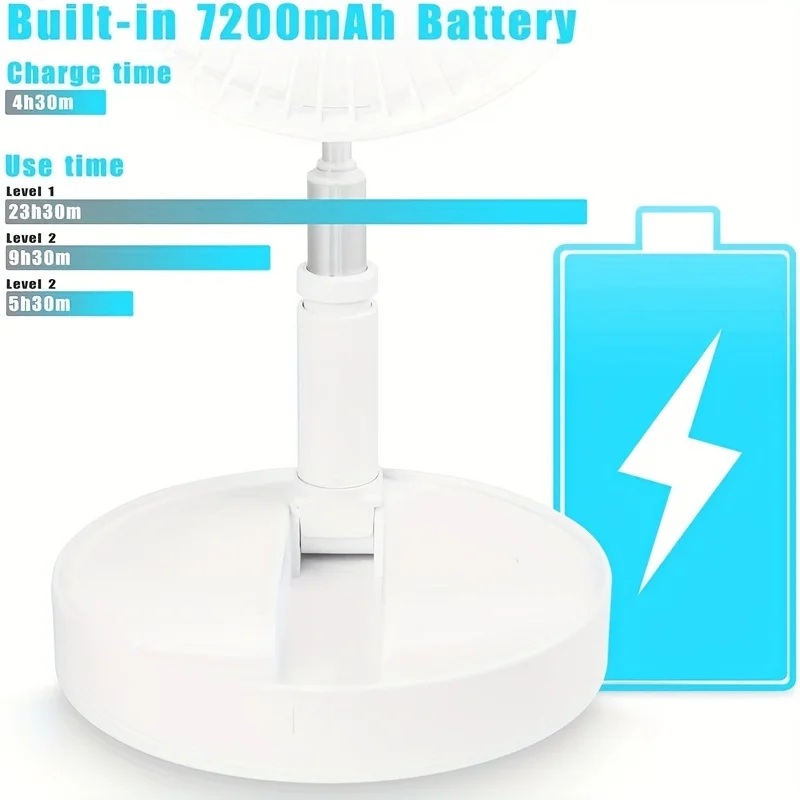 Retractable Fan USB Charging Folding Portable Mini Electric Fan Dormitory Outdoor Cooling Appliances Adjustable Home Fans 6