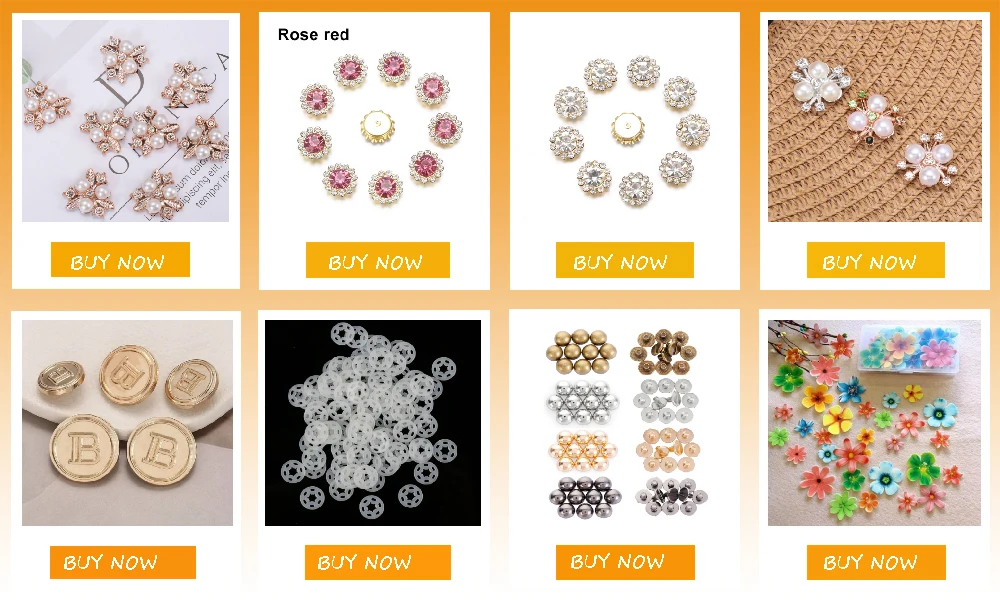 10PCS Handgemachte Perle Blume Strass Buttons Funkelnde Kristall Haarnadeln Dekoration Kleidung Nähen Zubehör – Detail 4