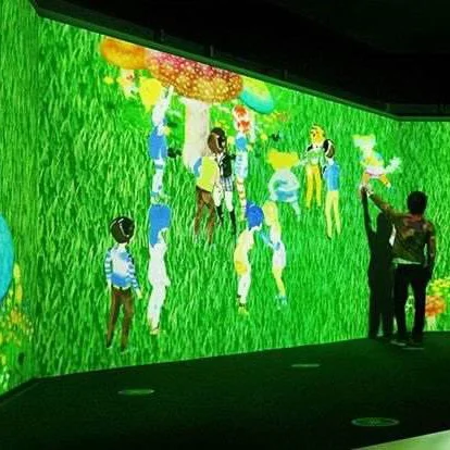Large screen wireless sensor interactive wall projection games kids interactive wall magic ball shooting game