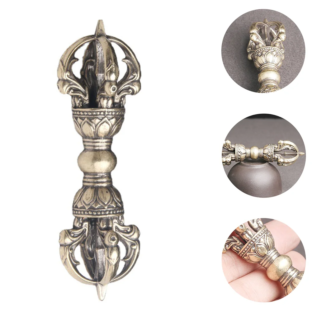 

Unique Brass Vajra Pestle Brass Dharma Ornament Retro Brass Craft Vajra Subduing Devil Pestle Religious Magic Instrument