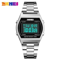 SKMEI Luxury Waterproof Digital Wristwatches Girl Watch for Women Sports Stainless Steel Electronic Ladies Relogio Feminino 1328